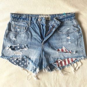 Garage Denim American Flag Shorts